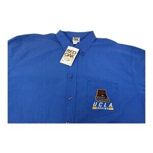 NWT UCLA Men's Long Sleeve Red Oak 2XL Blue Check Shirt Bruins Sportswear NEW